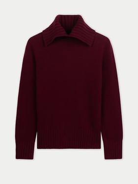 Slit T-Neck Sweater - 2XL / zinfandel / WK1022-1913