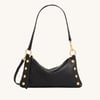 Hammitt Kyle Black Brushed Gold Red Zip Sml