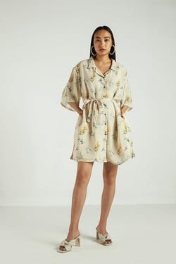 Fields of Summer Dress - Swaying Leaves / S