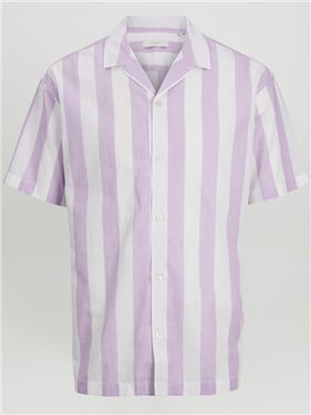 Jack & Jones Relaxed Fit Resort Collar Shirt - Purple / Sunlit Allium - S