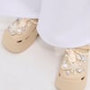 AKIRA Azalea Wang Davies Beige Embellished Flat Shoes | Size Small