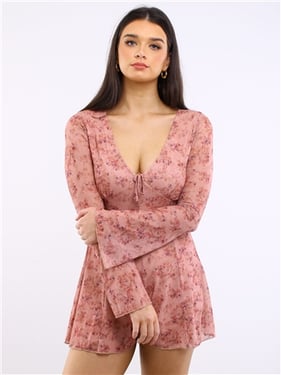 Brave Soul Mimi Floral Playsuit - Pink - 8