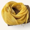100% Linen Lightweight Solid Color Scarf BIANCA - Mustard / One-Size