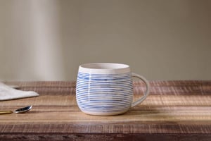 nkuku Lin Oversized Mug | Tableware | One Size | Blue & White
