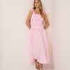 Pink Square Neck Andrea Midi Dress