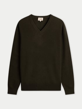 Timeless V-Neck Cashmere Sweater - 2XL / avocado / MK0316-0038/0000