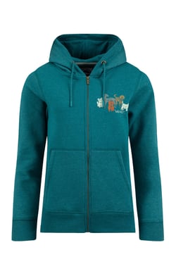 Weird Fish Franchises Graphic Full Zip Hoodie Deep Teal Size 10