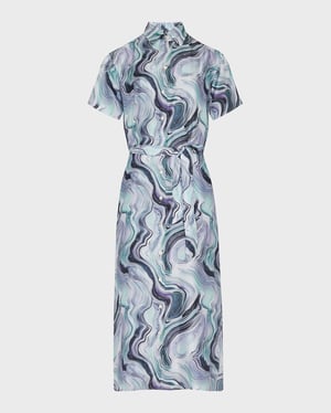 Vilebrequin - Women Silk Long Shirt Dress Marble - Dress - Loucia - White - Size XL