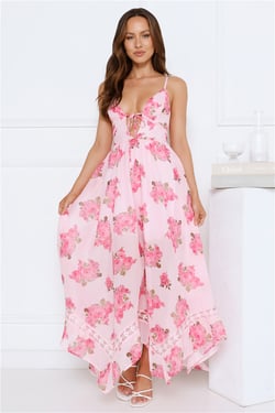 Fleur De Luxe Maxi Dress Pink