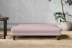 nkuku Marri Large Dining Footstool | Make To Order | Recycled Cotton Lavender | No Colour