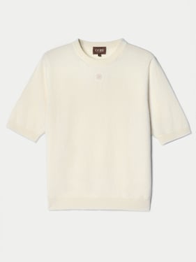 Elbow-Length Sleeve Cashmere Sweater - L / off white / WK1021D-0H-1/0000