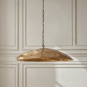 Smaller Crumple pendant light in brass