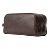 Leather Toiletry Bag - Dark Brown