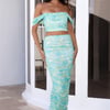 Unlock The Code Mesh Maxi Skirt Green