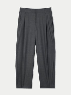Barrel-Leg Cashmere Pants - L / charcoal / WP0012-75