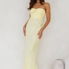 Slow Days Strapless Maxi Dress Yellow