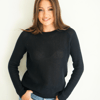 Openwork Sloane Crewneck in Black
