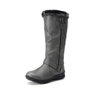 DREAM PAIRS Women   s Faux Fur Lined Knee High Boots