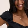 Black Ruched Puff Sleeve Caia Top