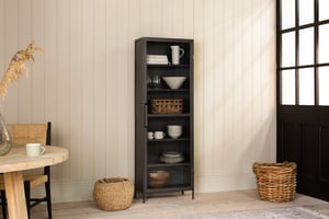 nkuku Takua Iron Cabinet | Storage Furniture | Narrow | Dark Grey