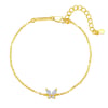 Gemstone Butterfly Charm Bracelet Sterling Silver