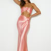 VIPs Accepted Satin Midi Skirt Pink