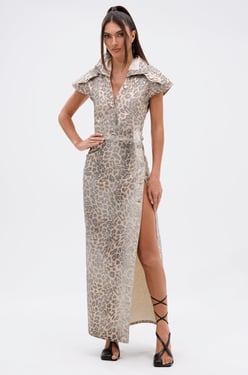 AKIRA Too Busy To Care Leopard Midi Dress | Black | Size 1X