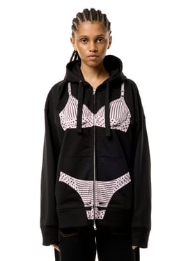 TROMPE L'OEIL ZIP HOODIE - XL
