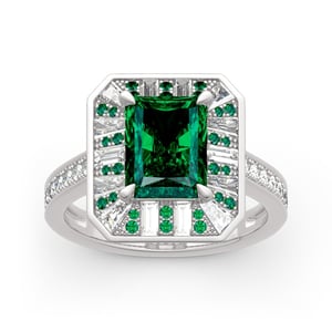 Jeulia Vintage Radiant Cut Sterling Silver Ring