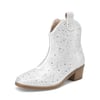 DREAM PAIRS Girls    Rhinestone Square Toe Cowgirl Boots