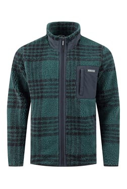 Weird Fish Lucian Full Zip Jacquard Borg Fleece Cedar Green Size 2XL