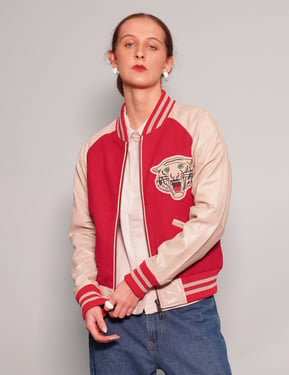 IMMORTAL Varsity Bomber Jacket - Red