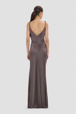 Victoria Beckham Posy Gown In Ore - 16 - Womens