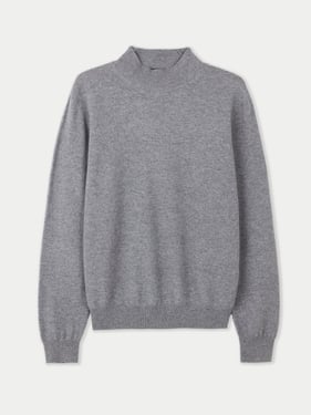 Essential Mock Neck Cashmere Sweater - 3XL / Gray / MK34-1300