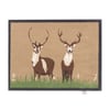 Deer 1 Beige Washable Doormat - 65x85cm