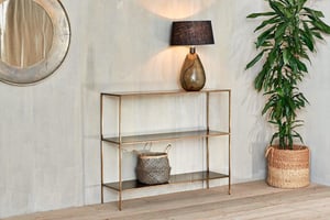 nkuku Mahi Console Table | Tables | One Size | Antique Brass