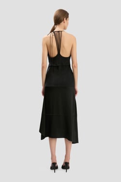 Victoria Beckham Gathered Cami Top In Black - 14 - Womens