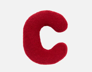 QE Home Alphabet Letter Cushion in C, Red