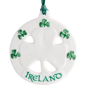 Belleek Classic Ireland Shamrock Hanging Ornament