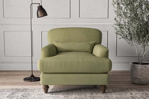 nkuku Deni Armchair | Make To Order | Brera Linen Sage | No Colour