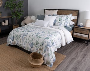 QE Home Della Duvet Cover, TENCEL™ Lyocell, Botanical, Green, King