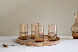 nkuku Yala Hammered Highball Set Of 4 | Glassware | Dusty Terracotta