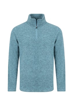 Weird Fish Newport 1/4 Zip Ribbed Fleece Smoked Blue Size XL