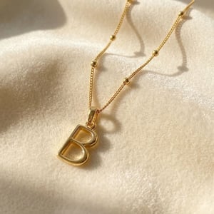 18ct Gold Vermeil Plated Initial Pendant Necklace - Z