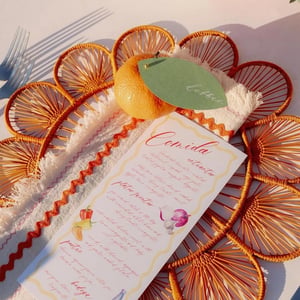 Sunray Handwoven Iraca Placemat - Solid Color (one color only) / Orange