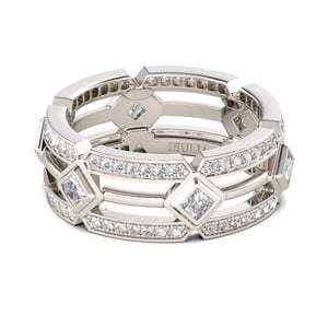 Jeulia Split Shank Sterling Silver Men's Band