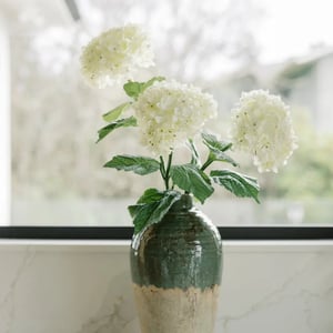 35" White Artificial Hydrangea Stems