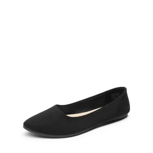 DREAM PAIRS Women   s Pointed Toe Faux Suede Flats