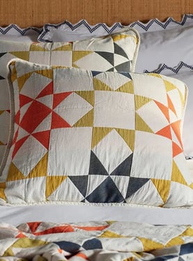Glassette Stella Quilted 100% Cotton Cushion Cover