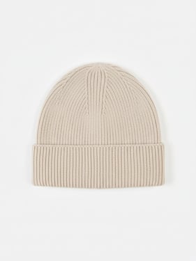 Ribbed Chunky Beanie - One Size / Beige / AK153-0002/0000